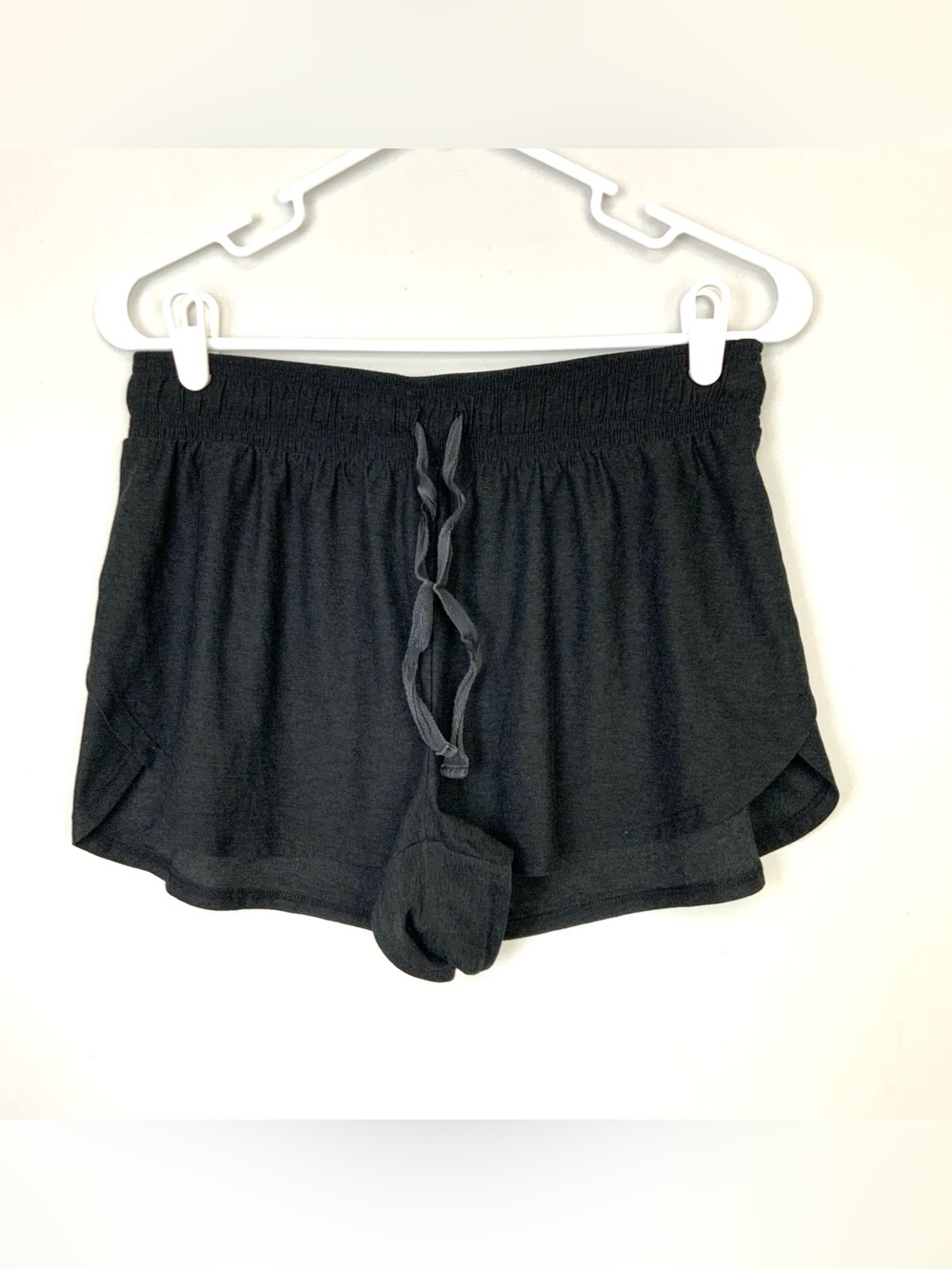 Beyond Yoga Sz Small Rest & Recharge Darkest Night Black Drawstring Shorts Soft